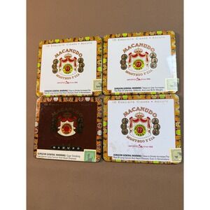 Lot of 4 Macanudo  Exquisite Cigars Box Lids Only Collectors Vintage
